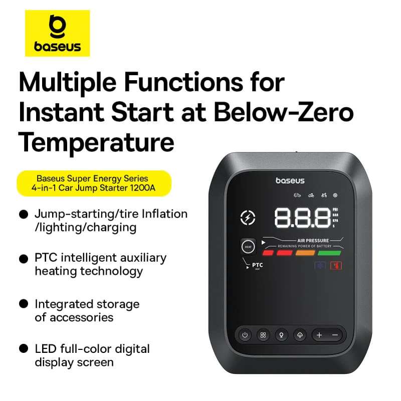 Baseus Primetrip 4-in-1 Car Jump Starter 1200A - Linkphones Center
